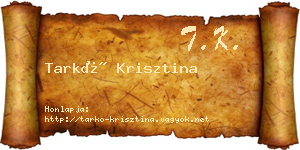 Tarkó Krisztina névjegykártya
